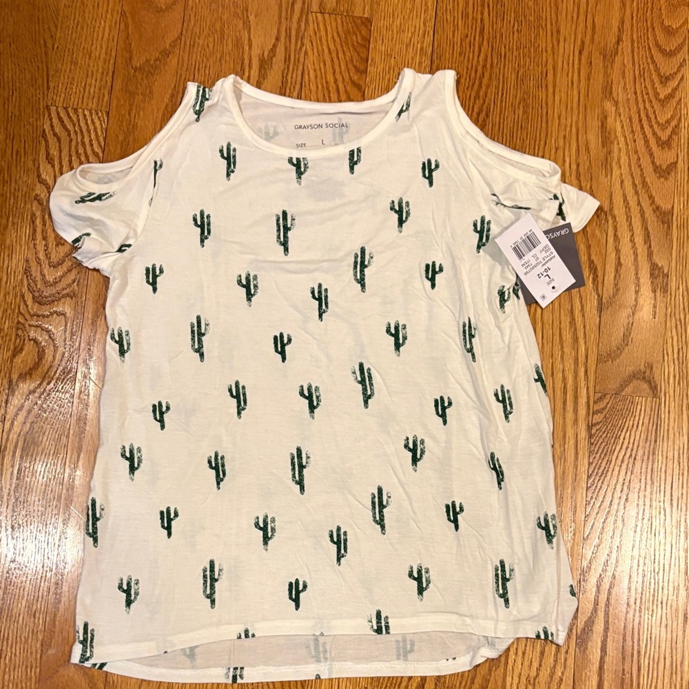 Grayson Social Kids Cactus Print Tee - White